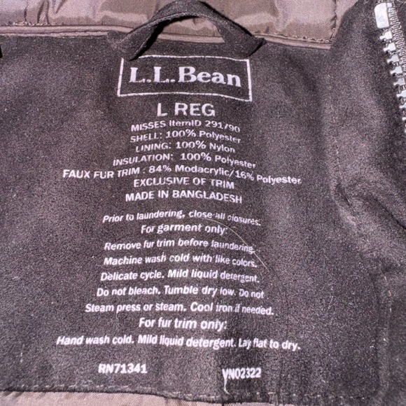 Women's Chocolate Brown L.L Bean Hooded Coat - Picture 4 of 7